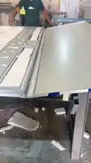 Witness the hands-on process of installing aluminum composite panels in a professional workshop setting. This informative clip shows workers carefully handling large panels, aligning them precisely, and securing them into place using specialized tools and frames. Learn about modern cladding techniques and see how durable materials like SAP Aluminum Composite Panels are assembled for commercial or architectural projects. Perfect for construction professionals, DIY enthusiasts, and anyone interested in building facades. by @fula_kh with fula_kh by Original Sound