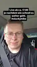 In this real-time update, German content creator itsluckymike is stuck in a complete standstill due to a traffic accident. He addresses his audience directly from his car, explaining that his scheduled live stream has been delayed. He promises to go live on Twitch around 5 PM and encourages his viewers to tune in later. by @itsluckymike with Original Sound by itsluckymike