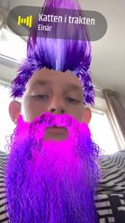 Preview for a Spotlight video that uses the Purple Punk Beard Lens