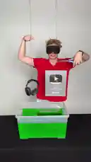 In this high-stakes challenge, Felix, blindfolded, must use his senses to cut strings and retrieve prizes like a YouTube Silver Play Button, headphones, money, and a tablet—all submerged in a mysterious green liquid. Will he succeed, or will his luck run out? Watch to find out! by @mehlix with Original Sound by mehlix