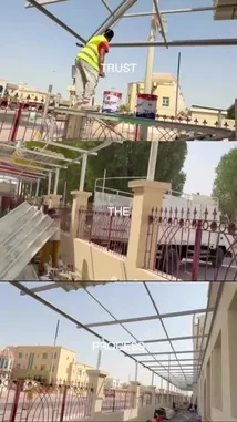 Witness the incredible transformation of a plain fence into a vibrant blue masterpiece! This project showcases the power of simple paint to dramatically enhance curb appeal. See the before-and-after results of a professional renovation by 151 Constructions & General Maintenance. by @construct151 with construct151 by Contains: Just A Lil Bit - 50 Cent