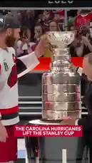 Witness the Carolina Hurricanes' triumphant victory as they lift the Stanley Cup in a dazzling ceremony filled with fireworks and pure elation. Star player Sebastian Aho hoists the trophy high above his head, celebrating with teammates and fans alike in a moment of ultimate hockey glory. by @nhl with Original Sound by nhl
