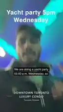 Justin Marc invites you to his free yacht party in downtown Toronto! Get ready for drinks, food, and a bull party starting at 5 PM on Wednesday. No cost to attend – just message him to RSVP. by @sexxyjustin with Original Sound by sexxyjustin