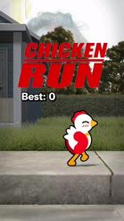 Preview for a Spotlight video that uses the CHICKEN RUN GAME Lens