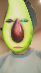 Preview for a Spotlight video that uses the Avocado Head Lens