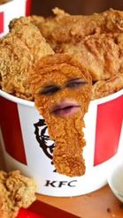 Preview for a Spotlight video that uses the Fried Chicken Face Lens