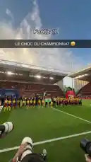 Experience the electric pre-game energy of a French Ligue 1 football match. This fan-shot footage captures players lined up on the pitch, young mascots, and a sea of fans creating a vibrant atmosphere before kickoff. by @ligue1 with Original Sound by ligue1