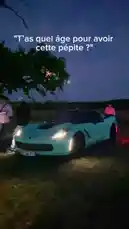 Witness the stunning light blue Corvette, driven by AnasDC 🏎️✨, as it commands attention during a nighttime gathering. The scene captures the car's sleek design and powerful presence, with onlookers admiring its beauty under the twilight sky. by @anasdc01 with Original Sound by anasdc01