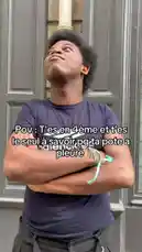 A young man with an afro, wearing a Balenciaga t-shirt, reacts with exaggerated expressions to a text prompt about being in 4th grade and knowing why his friend cried. He repeatedly says 'c'est personnel' (it's personal), creating a comedic and relatable moment. by @prmecc with Original Sound by prmecc