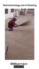 This video showcases a unique cleaning method using a hoverboard-like device. A person in red attire is seen riding the blue, single-wheeled vehicle across a dusty outdoor area while simultaneously sweeping the ground with a broom. The combination of personal mobility and traditional cleaning tools highlights an unconventional yet effective 'real technology use' approach to maintaining cleanliness. by @in.100service with GTA San Andreas Theme (Remake) by Ben Morfitt (SquidPhysics)