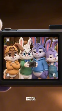 In this hilarious animated short from Bunny Knocks, three bunny friends scramble to get ready for a group photo. One bunny frantically checks his reflection in the mirror, another worries about his appearance, and the third tries to capture the moment with a camera. It's a chaotic and funny look at the universal struggle of getting the perfect group picture. by @bunnyknocks with Original Sound by bunnyknocks
