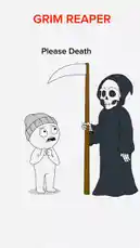 A humorous animated skit where the Grim Reaper tries to collect a soul but gets distracted by the subject napping. This comedic moment highlights the irony of 'wasting time' and 'borrowing time.' Watch the full short for the punchline! by @madittstudios with Original Sound by madittstudios