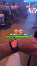 This first-person POV video captures the intense experience of watching a live chess tournament. The viewer's Apple Watch displays a racing heart rate as they watch Magnus Carlsen, a legendary player, compete. The contrast between the calm demeanor of the GOAT and the viewer's adrenaline-fueled reaction highlights the emotional power of competitive chess. by @chesscomindia with Original Sound by Contains: Gangsta's Paradise - Coolio, L.V.