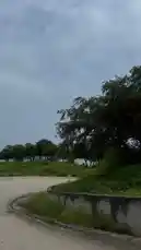 A peaceful journey along a curving paved path bordered by lush green vegetation and mature trees under a moody, overcast sky. The tranquil natural setting evokes a sense of calm and invites viewers to appreciate quiet outdoor moments. by @nowaira-11 with original sound