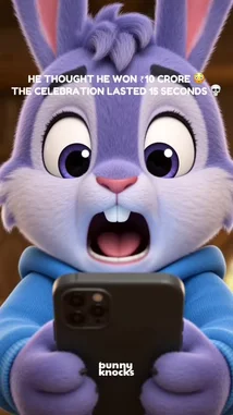 🐰😭 POV: Knocks thought he won 10 CRORE 💀🏆It was a spam message. 😤📱#BunnyKnocks #SpamAlert #NeverTrustTheInternet #HeWasRich #TrendingReels by @bunnyknocks with Original Sound by bunnyknocks