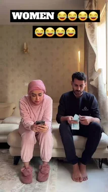 A couple shares a hilarious moment on their couch. The woman, dressed in pink loungewear, excitedly shows off shopping bags after her husband hands her cash. Her exaggerated reaction and his surprised look create a relatable and funny scene about spending money. This short clip captures a slice-of-life moment perfect for social media. by @levis_ian with Original Sound by levis_ian