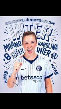 A dynamic showcase of Inter Milan's latest promotional campaign, featuring key male players and the women's team star Karolina Kowalkiewicz. The video highlights the club's iconic white and blue striped jerseys sponsored by betsson, celebrating their heritage from 1908 to the future in 2026. by @interofficial with original sound