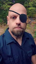 Preview for a Spotlight video that uses the Eye Patch and Beard Lens