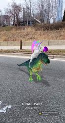 Preview for a Spotlight video that uses the Unicorn On Dinosaur Lens
