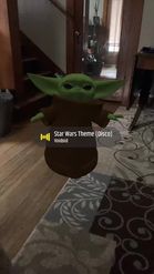 Preview for a Spotlight video that uses the Dancing Baby Yoda Lens