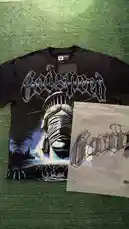 Watch as iconic rock band Godsmack merchandise is unveiled in this stylish unboxing. Featuring a detailed graphic t-shirt and branded packaging, this scene captures the essence of fan apparel culture. Perfect for music lovers and fashion-forward audiences alike. by @flacopyo with original sound