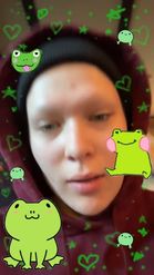 Preview for a Spotlight video that uses the frog cutie friends Lens