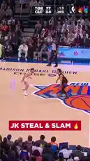 Watch the Atlanta Hawks' Trae Young execute a powerful steal and finish with a thunderous dunk during a playoff game against the New York Knicks. This highlight showcases his elite speed, court vision, and explosive athleticism. by @atlhawks with Original Sound by atlhawks