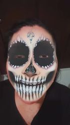 Preview for a Spotlight video that uses the Skeleton FacePaint Lens