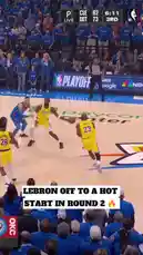 A highlight from a playoff game shows LeBron James driving to the basket and executing a powerful dunk over Utah Jazz center Rudy Gobert. The action takes place during the first quarter of the matchup. by @nba with Original Sound by nba