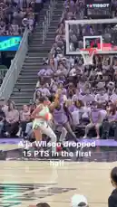 Witness a thrilling moment from a WNBA game as a player in a white jersey executes a powerful drive to the basket. She skillfully maneuvers past defenders in purple jerseys, showcasing her agility and determination under pressure. The packed arena, filled with fans wearing matching purple shirts, creates an electric atmosphere, their cheers echoing through the stadium. This fast-paced sequence captures the essence of professional women's basketball, highlighting athleticism, strategy, and the competitive spirit of the league. by @wnba with Original Sound by wnba