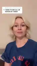 In this fast-paced social media clip, creator Kallmekris showcases her impressive vocal range by imitating ten different characters or fans' names, one after another. Each new voice is introduced with a text overlay displaying the name being impersonated, creating a fun and engaging 'guess the voice' challenge for viewers. by @kallmekris with kallmekris by Original Sound