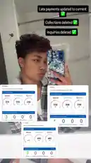 In this empowering social media post, Charisma 😈 shares her credit repair success story. She displays screenshots showing key improvements: late payments updated to current, collections deleted, and inquiries removed. The visual timeline highlights a significant boost in her Equifax credit scores, rising from the mid-500s to over 680, demonstrating a powerful transformation. by @chacha_22 with original sound