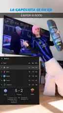 Watch Jeze Dior celebrate Inter Milan's 5-2 win over Roma with a stylish Easter-themed look. This scene captures the fan culture moment perfectly, showing the Serie A standings, the final score, and Jeze's unique fashion sense. It's a perfect blend of sports passion and personal style. by @jezdior with original sound