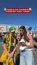 In this fun challenge, World Cup tourists try to identify famous San Francisco locations like Lombard Street, Coit Tower, Pier 39, and the Golden Gate Bridge. The creators, dressed in yellow jerseys, react with excitement and laughter as they guess correctly and incorrectly. by @sf49ers with Original Sound by sf49ers