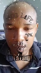Preview for a Spotlight video that uses the 2Pac Tattoos Lens