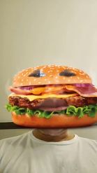 Preview for a Spotlight video that uses the burger face Lens