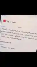 A close-up view of a text message exchange reveals a common social dilemma. One person asks if it's okay to take someone else out on Saturday after their original date cancels. The recipient replies, "yeah ur good," followed by the sender apologizing again. This simple interaction captures the nuances of modern dating etiquette and communication. by @rizznmemes with Neva Cared by Polo G