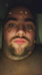 Preview for a Spotlight video that uses the Bees on Face Lens