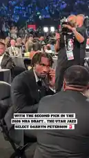 Witness the emotional reaction of Darryn Peterson after being selected by the Utah Jazz in the NBA draft. This video captures his heartfelt embraces with family and loved ones, showcasing the joy and significance of the moment. by @nba with Original Sound by nba