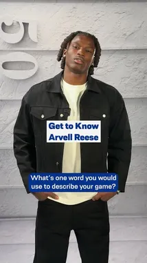 In this 'Get to Know Arvell Reese' segment, the New York Giants player answers fan questions about his game, favorite movie, and more. He describes his defensive style as 'the whole defense,' shares his Instagram handle 'arvxll', and reveals his go-to movie is 'Friday'. This short-form content offers fans a personal look at the athlete. by @newyorkgiants with newyorkgiants by Original Sound