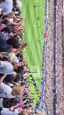 Experience the electric atmosphere of a live USA vs Mexico soccer match from the stands. This fan-shot video captures the crowd's energy, team spirit, and on-field action, showcasing why these games are must-watch events. by @two with original sound
