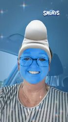 Preview for a Spotlight video that uses the Smurf Yourself Lens