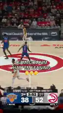 Witness the electric atmosphere as Atlanta Hawks guard CJ McCollum scores a crucial basket against the New York Knicks during a playoff series. The crowd erupts as he celebrates, showcasing his skill and impact on the game. by @atlhawks with Original Sound by atlhawks