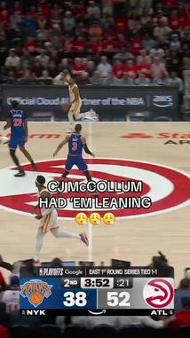 Witness the electric atmosphere as Atlanta Hawks guard CJ McCollum scores a crucial basket against the New York Knicks during a playoff series. The crowd erupts as he celebrates, showcasing his skill and impact on the game. by @atlhawks with Original Sound by atlhawks