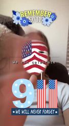 Preview for a Spotlight video that uses the American Flag Face Lens