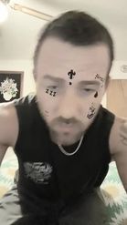 Preview for a Spotlight video that uses the face tattoos Lens