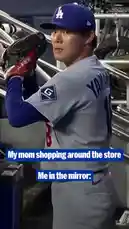 In a candid behind-the-scenes moment, Los Angeles Dodgers star Shohei Ohtani shares a humorous self-observation while getting ready. The player, dressed in his full uniform, is seen looking into a mirror and making a comical face, perfectly capturing the relatable experience of being 'in the mirror.' This authentic and lighthearted clip has quickly become a viral sensation on social media. by @mlb with Original Sound by mlb