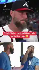 Watch MLB pitcher Chris Sale explain how he threw over 100 mph for the first time in eight years, with his simple answer: 'With my arm.' The moment is captured live on the field and juxtaposed with a viral reaction meme for comedic effect. by @yahoosports with Original Sound by yahoosports