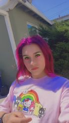 Preview for a Spotlight video that uses the Pink Hair Look Lens