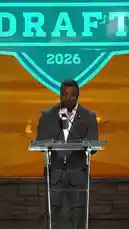 Watch the official announcement as the Philadelphia Eagles select tackle Markel Bell with their third-round pick in the 2026 NFL Draft. This exclusive clip features the draft pick speaking at the podium, followed by his player profile showcasing his impressive size and position as a 'Position Blocker'. by @eagles with Original Sound by eagles